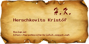 Herschkovits Kristóf névjegykártya