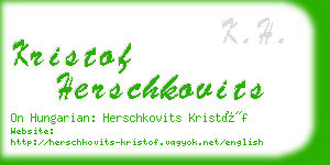 kristof herschkovits business card